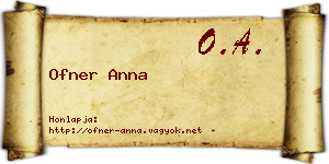 Ofner Anna névjegykártya
